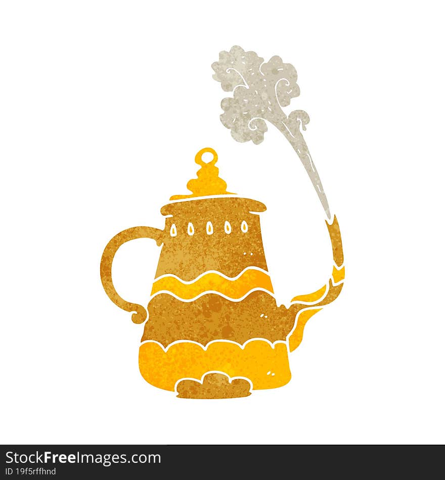 retro cartoon fancy coffee pot