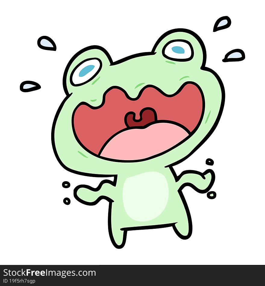 cute cartoon frog frightened. cute cartoon frog frightened