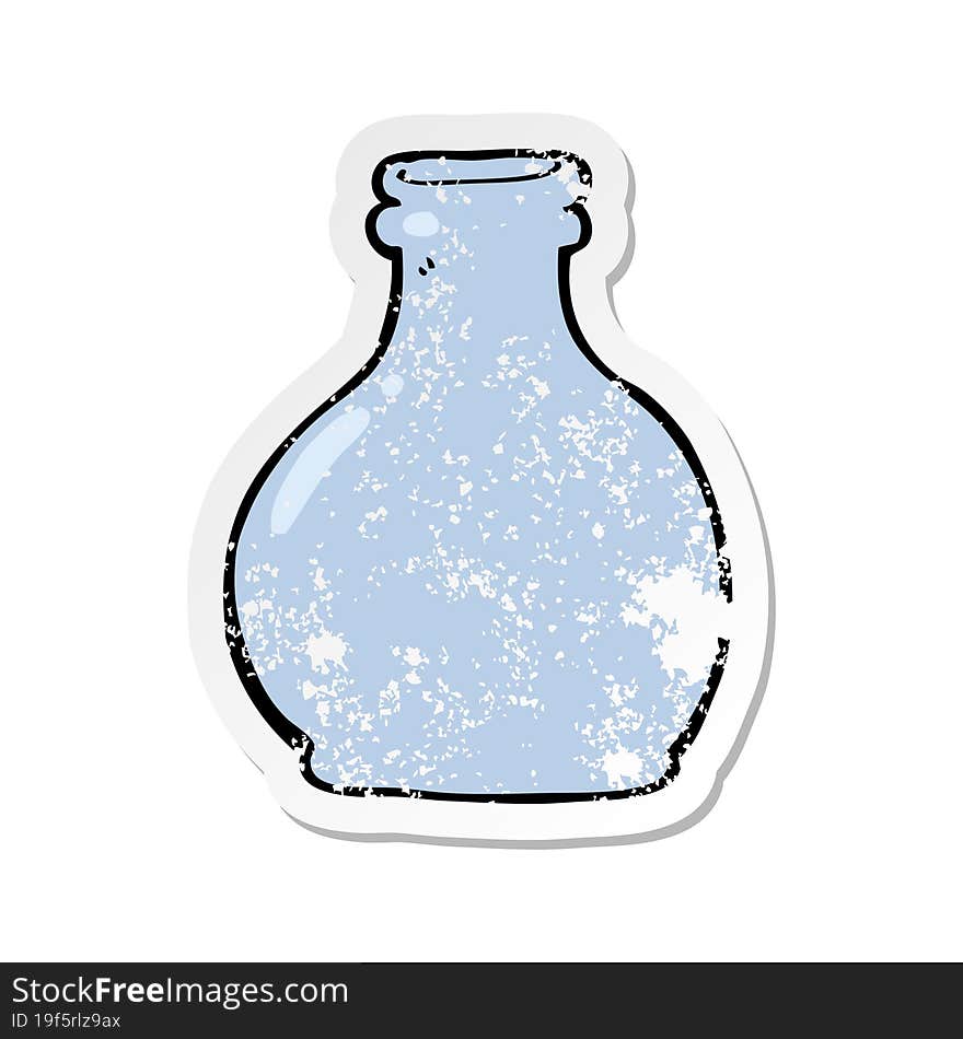 retro distressed sticker of a cartoon old glass vase