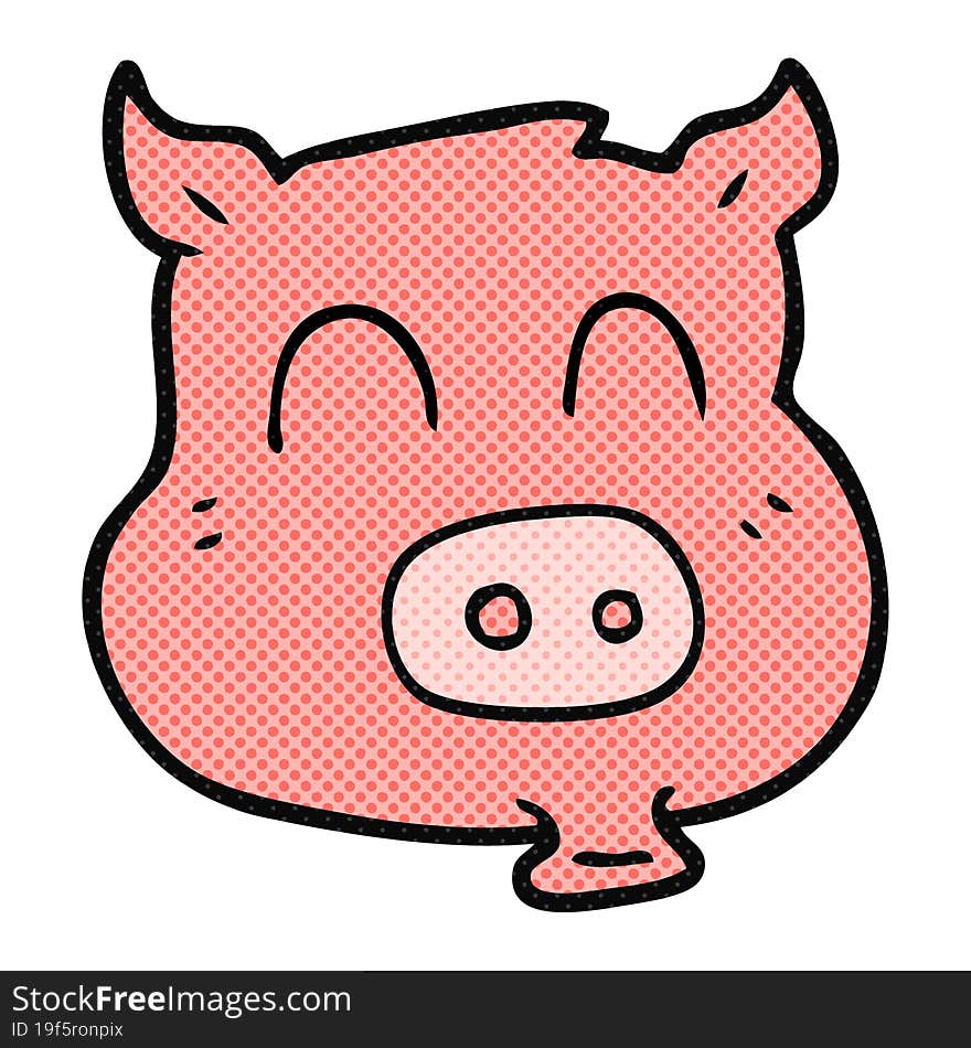 freehand drawn cartoon pig