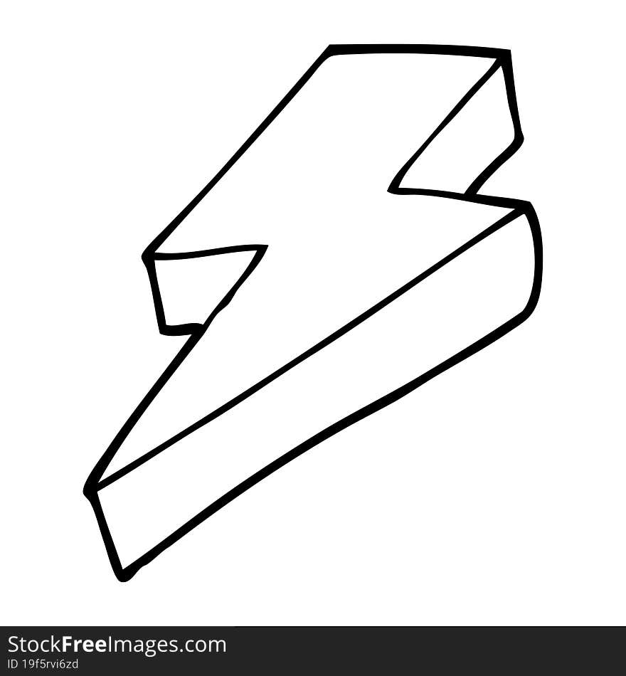 line drawing cartoon thunder bolt