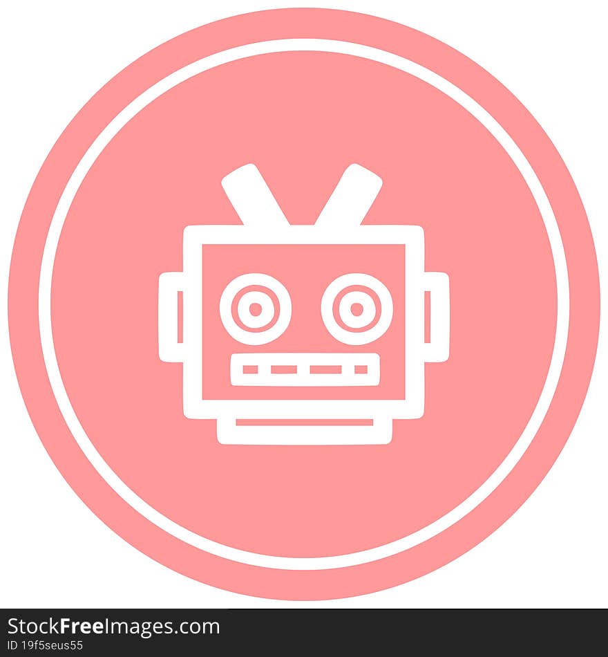 robot head circular icon