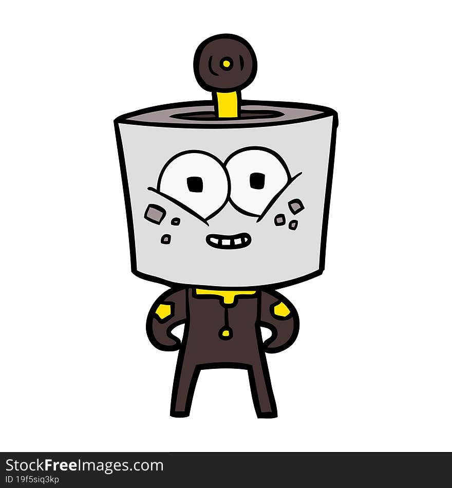 happy cartoon robot. happy cartoon robot