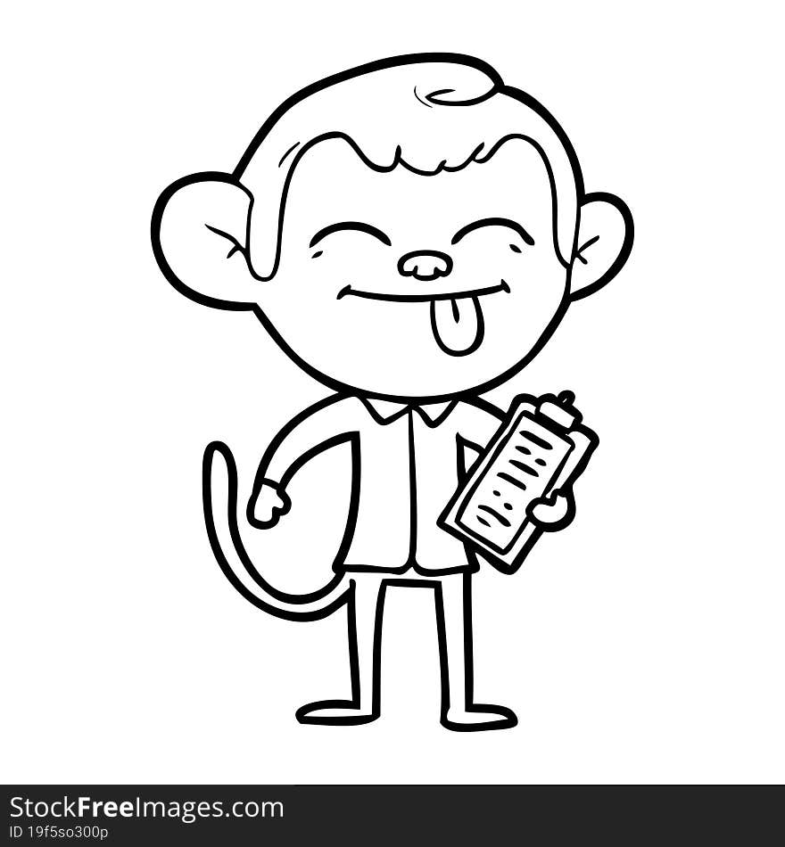 funny cartoon monkey. funny cartoon monkey