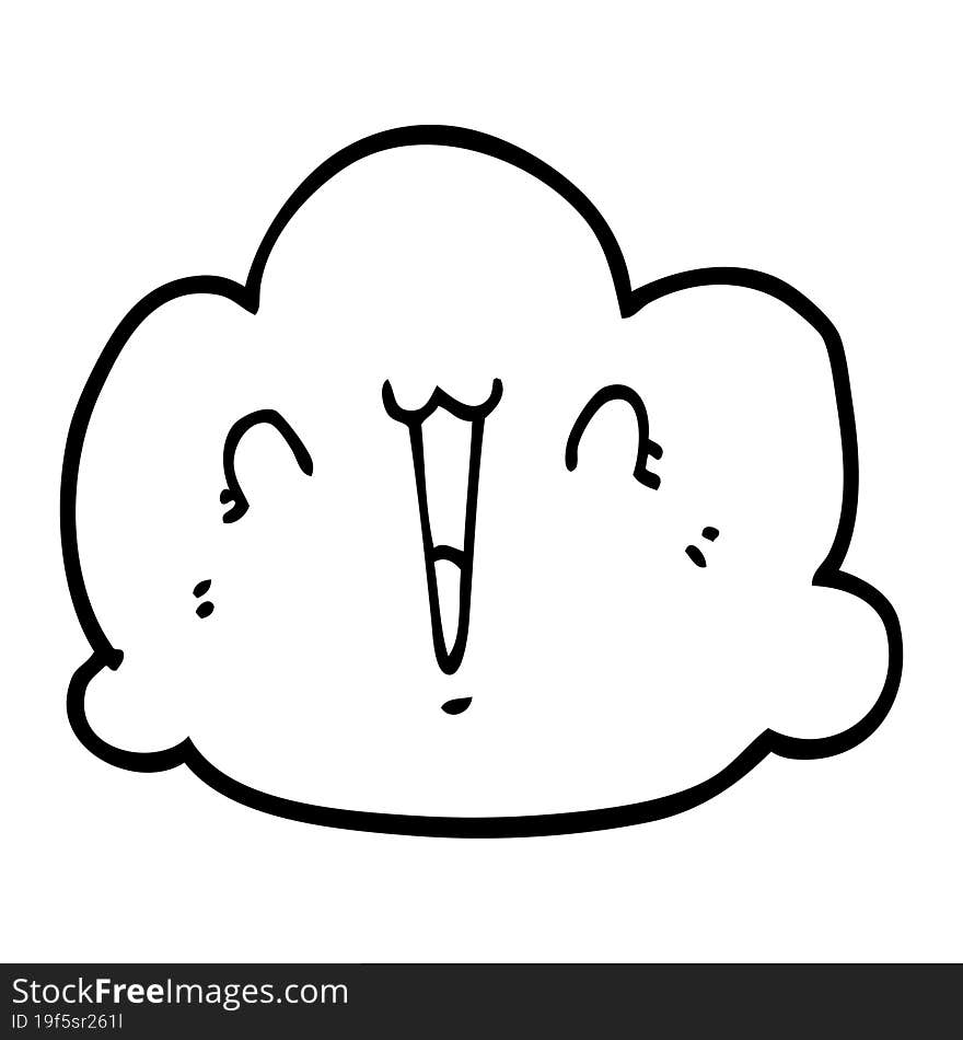 Happy Cloud Cartoon