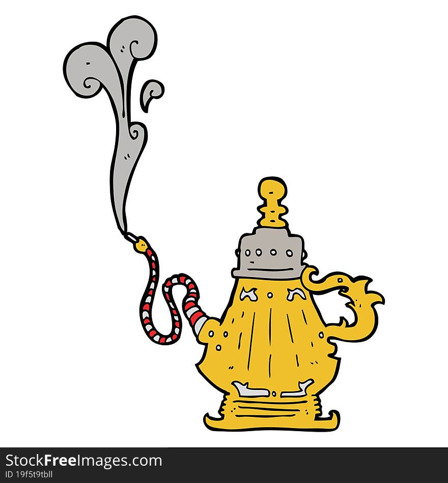 cartoon smoking hookah