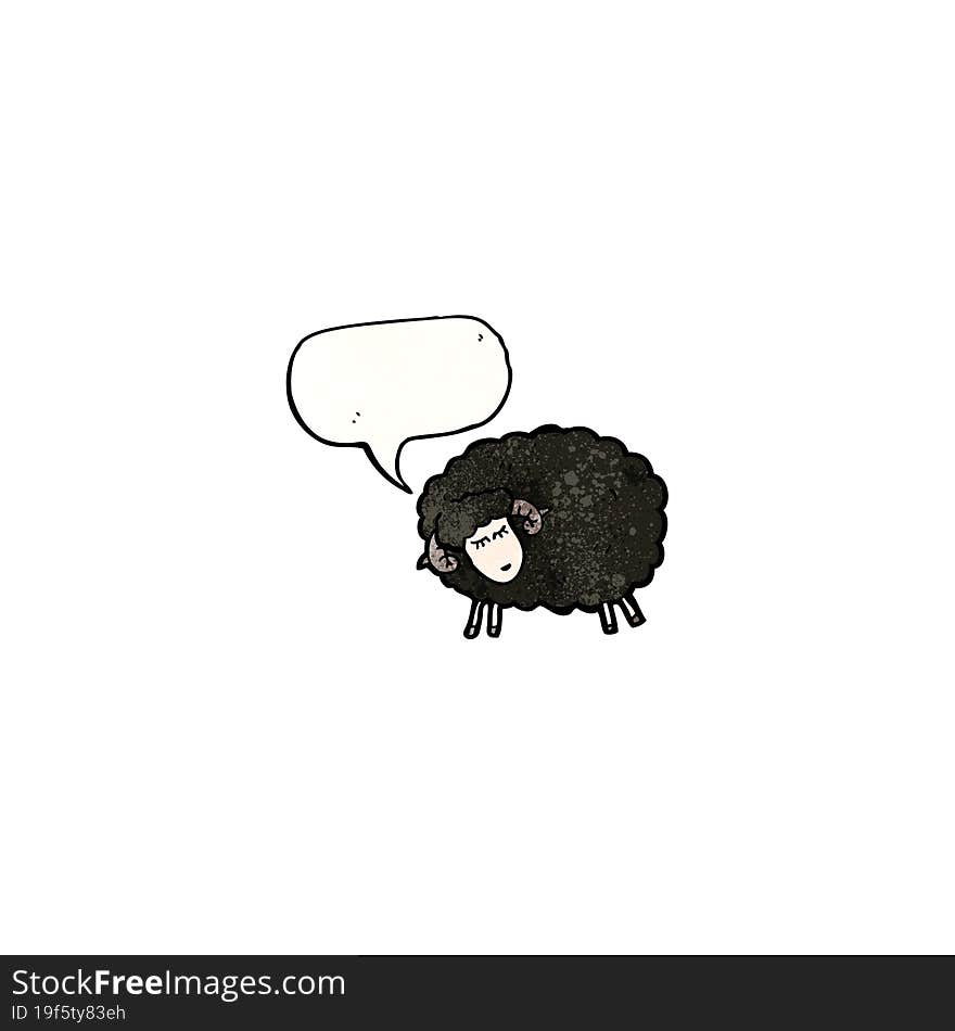 Cartoon Black Sheep