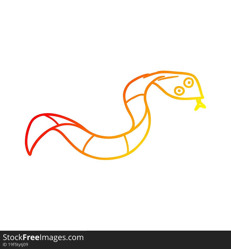 warm gradient line drawing cartoon snake