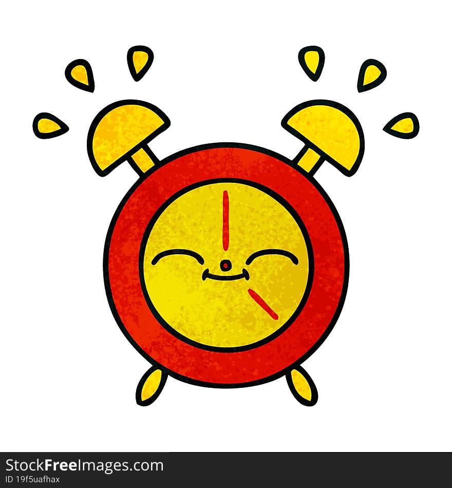 retro grunge texture cartoon of a alarm clock