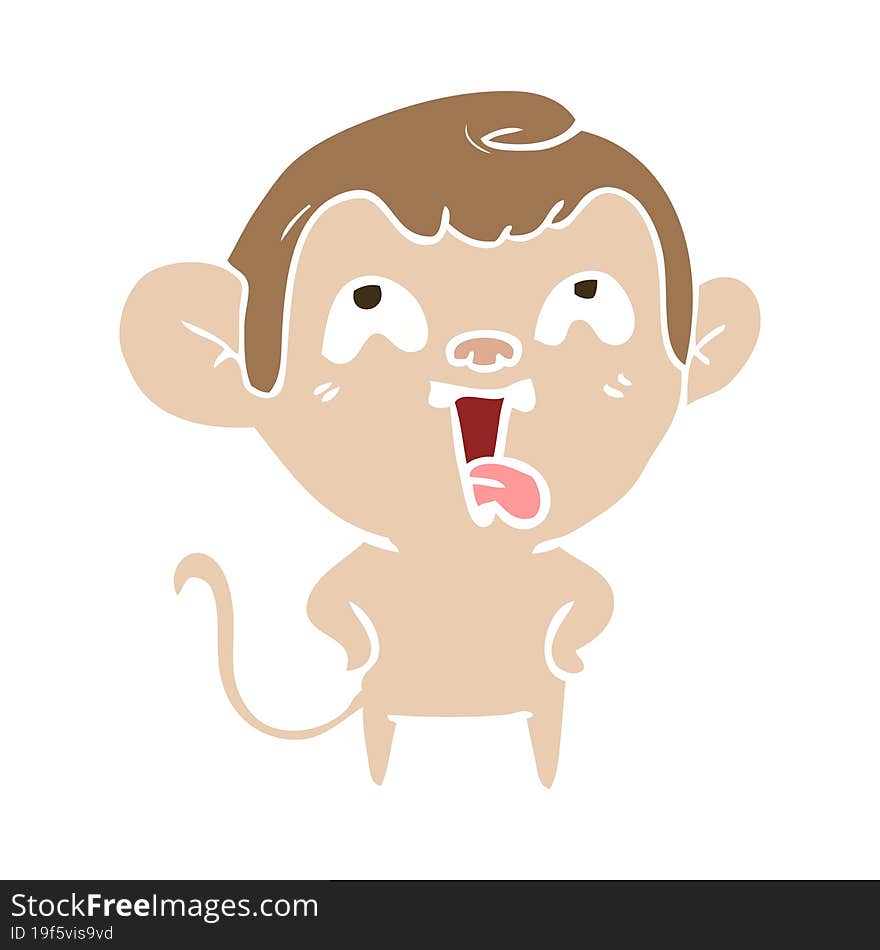 crazy flat color style cartoon monkey