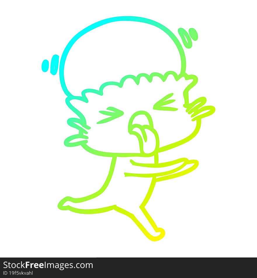 cold gradient line drawing weird cartoon alien