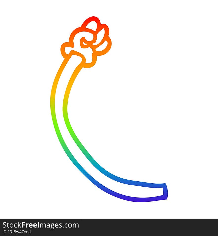 rainbow gradient line drawing cartoon retro hand gestures