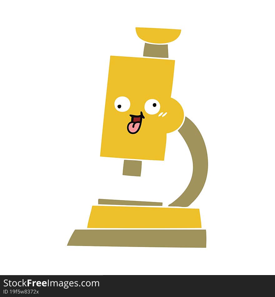 flat color retro cartoon microscope