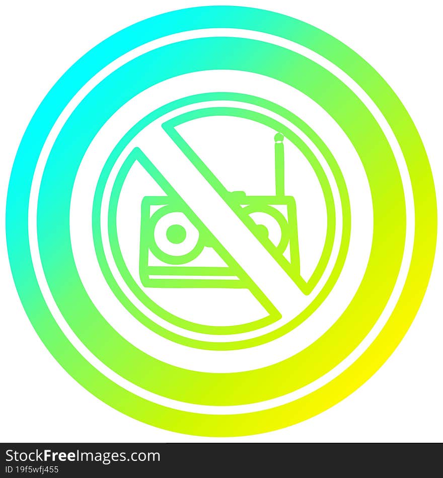 no music circular icon with cool gradient finish. no music circular icon with cool gradient finish