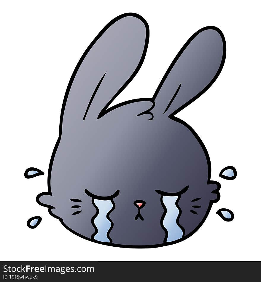 cartoon rabbit face crying. cartoon rabbit face crying