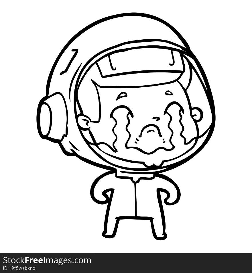 cartoon crying astronaut. cartoon crying astronaut