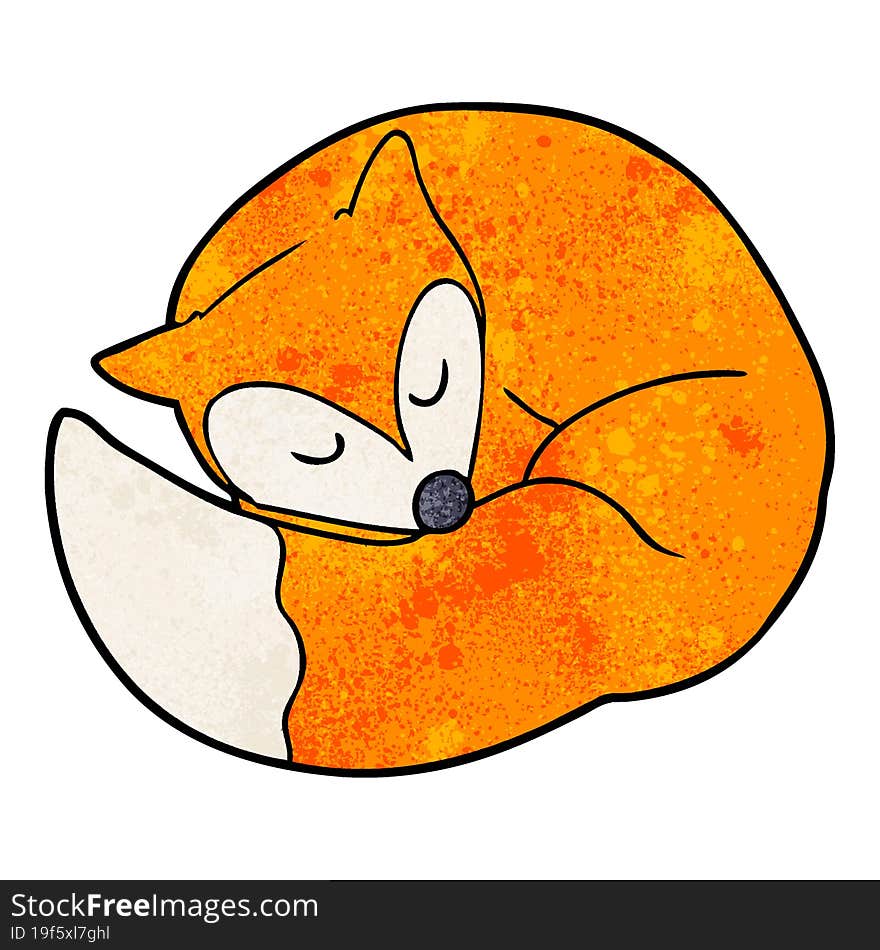 cartoon sleeping fox. cartoon sleeping fox