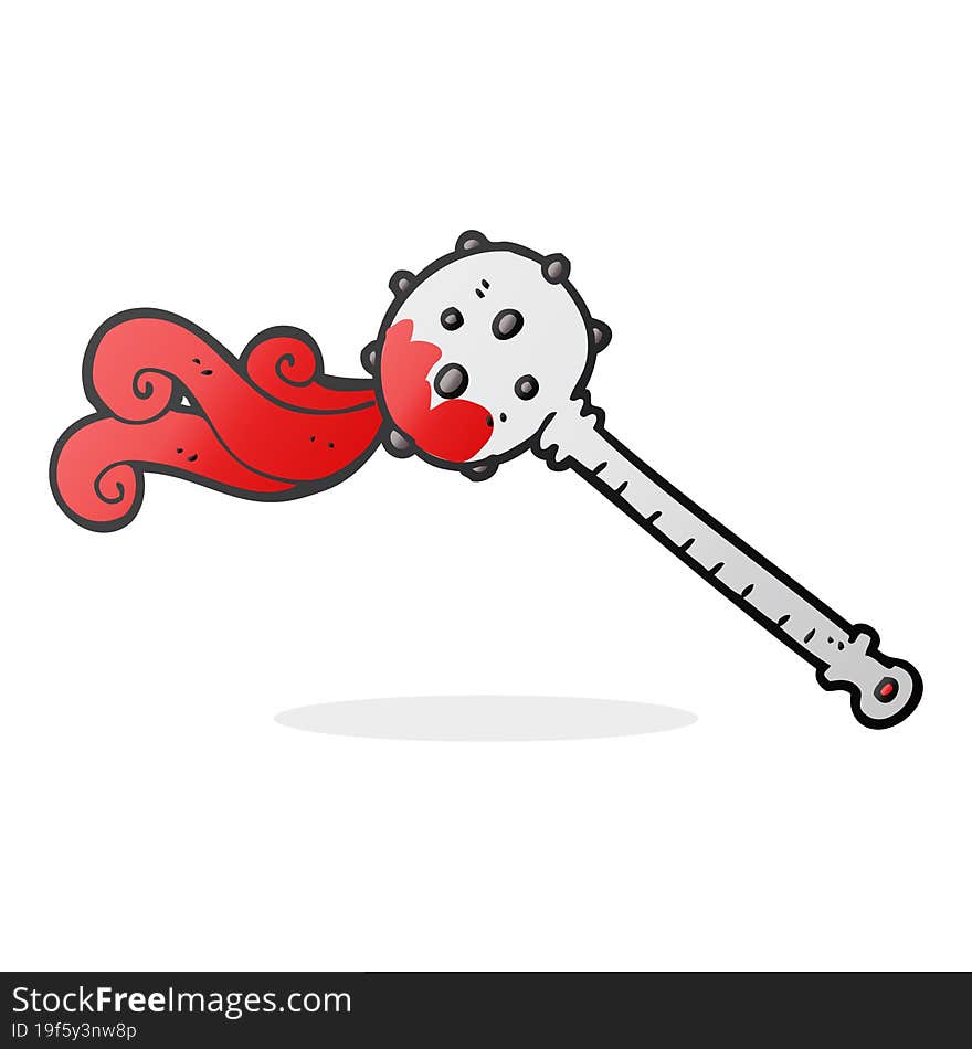 freehand drawn cartoon medieval mace