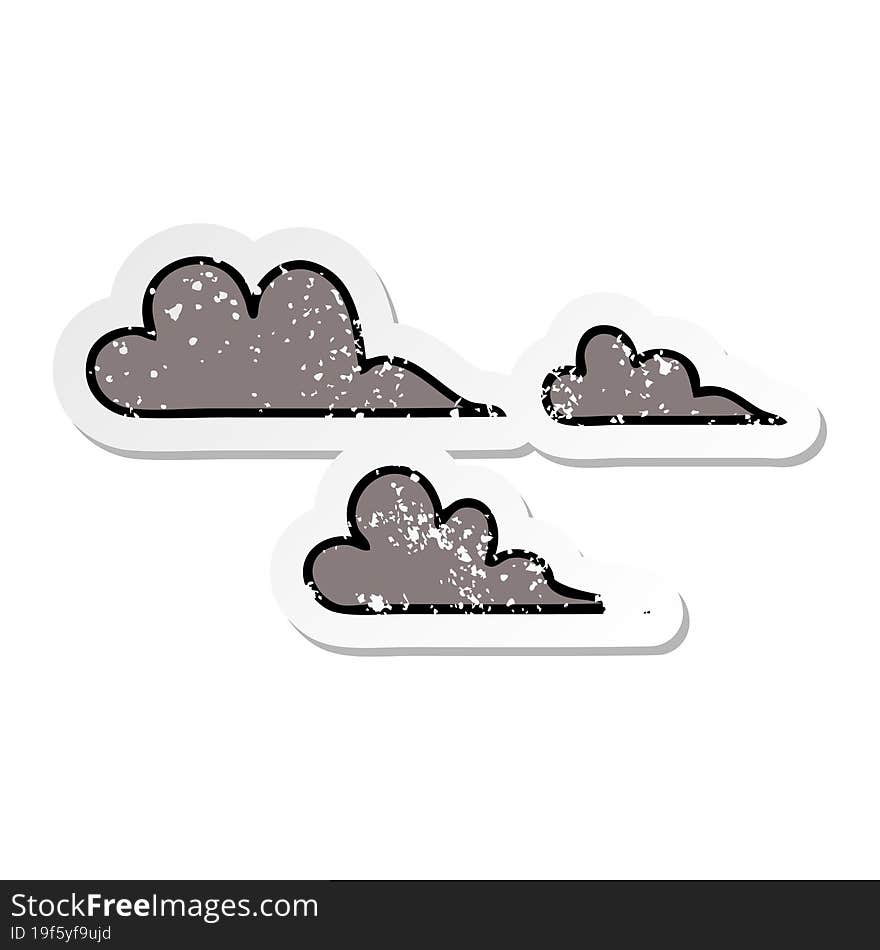 Distressed Sticker Of A Cute Cartoon Storm Cloud