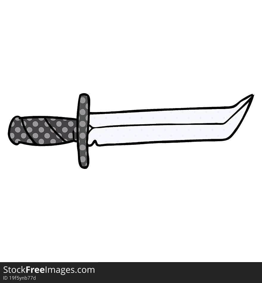 Cartoon Doodle Of A Short Dagger