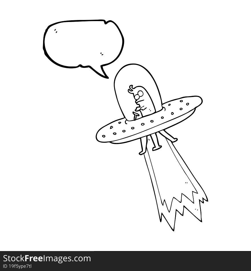 speech bubble cartoon flying saucer