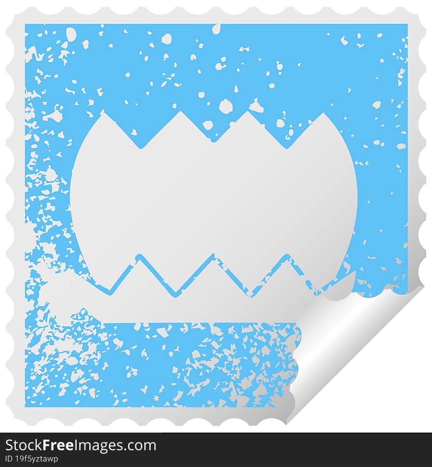 Distressed Square Peeling Sticker Symbol Flower