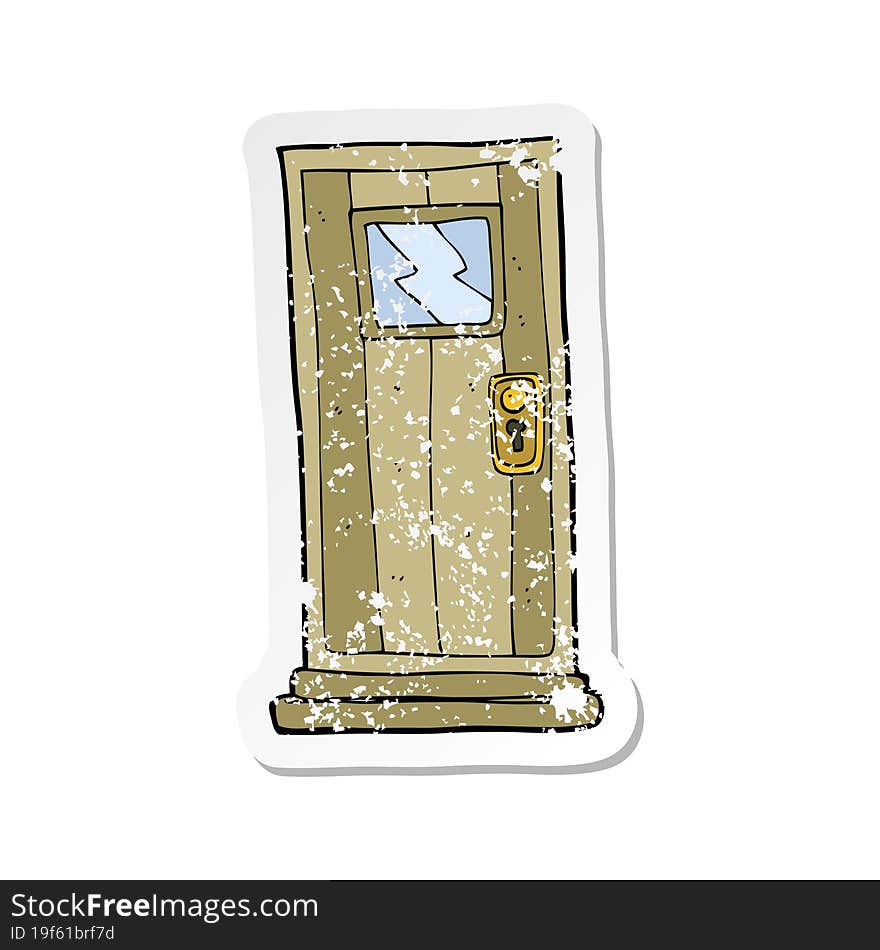 retro distressed sticker of a cartoon door