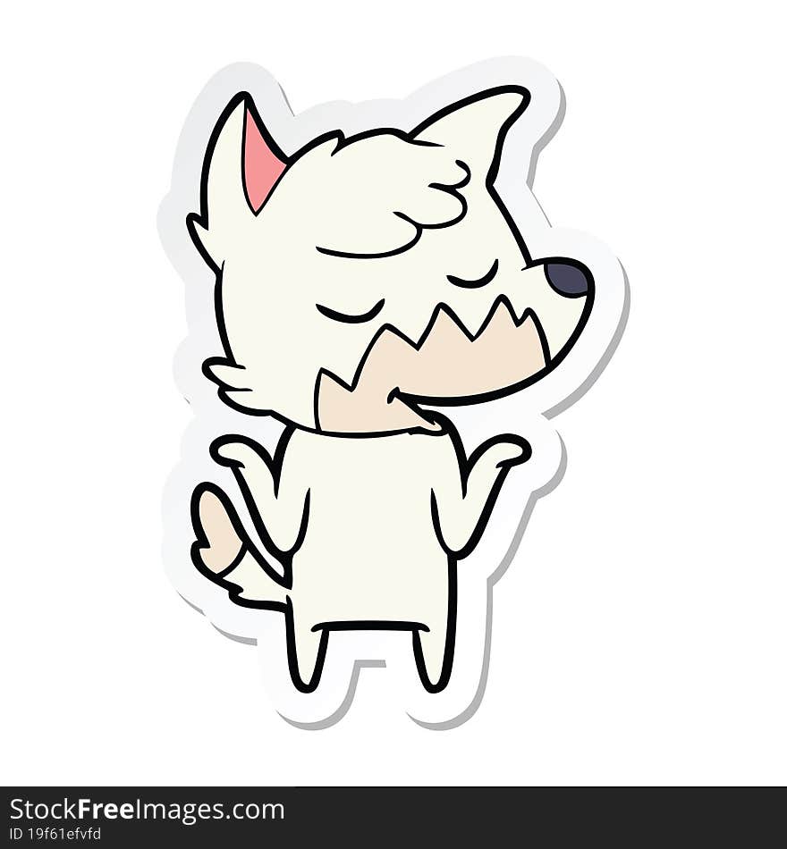 sticker of a friendly cartoon fox