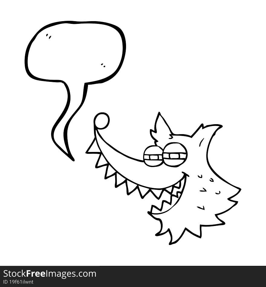 speech bubble cartoon crazy wolf