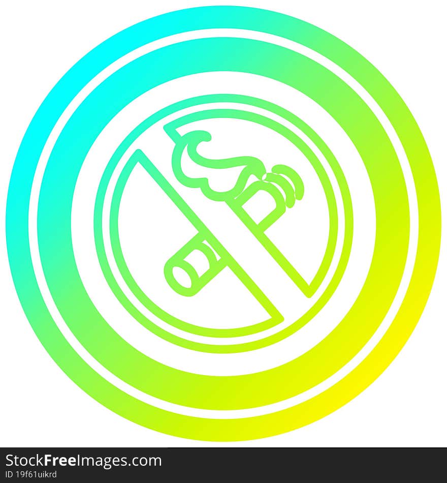 no smoking circular in cold gradient spectrum