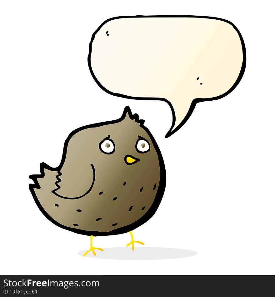 Cartoon Bird With Speech Bubble