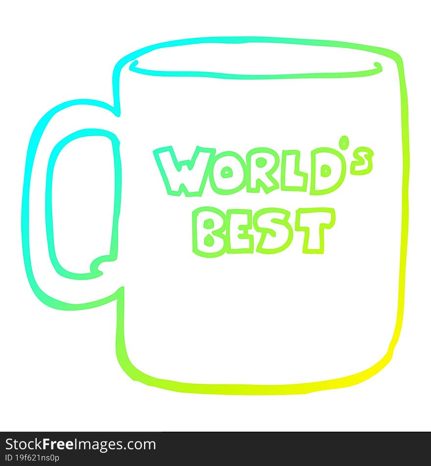 cold gradient line drawing worlds best mug