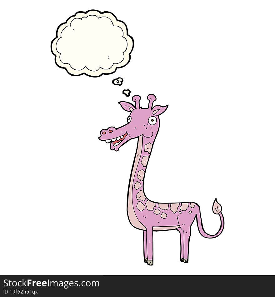 Cartoon Giraffe With Thought Bubble