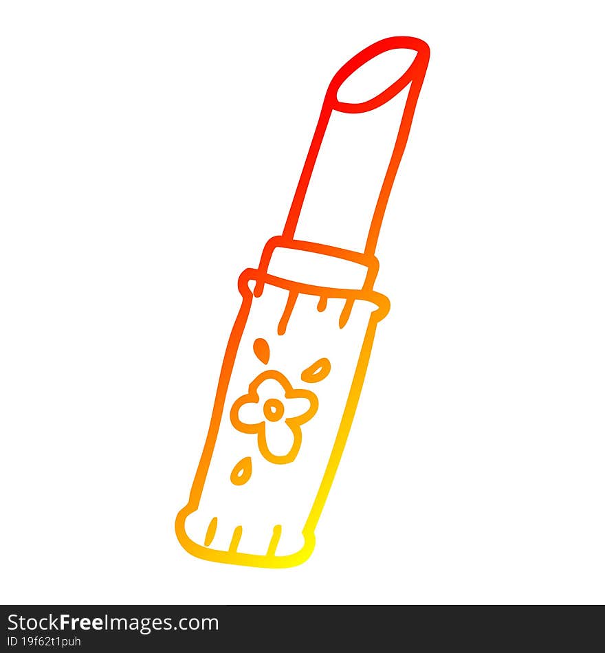 warm gradient line drawing of a cartoon lipstick