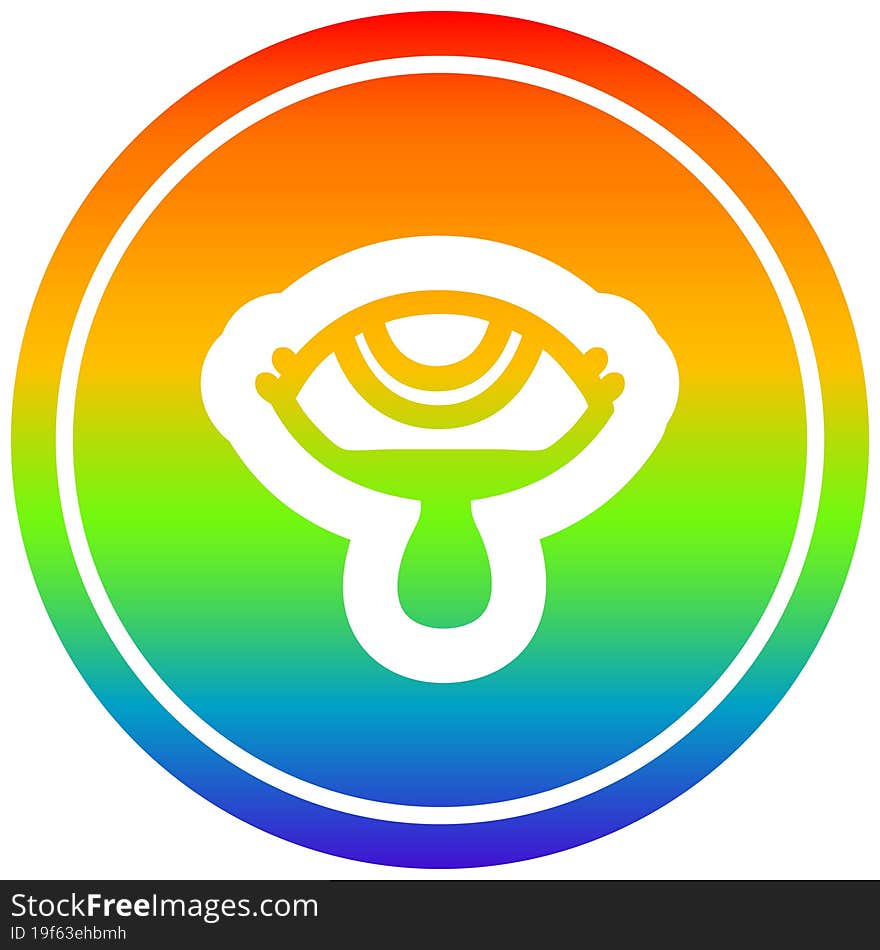 Crying Eye Circular In Rainbow Spectrum