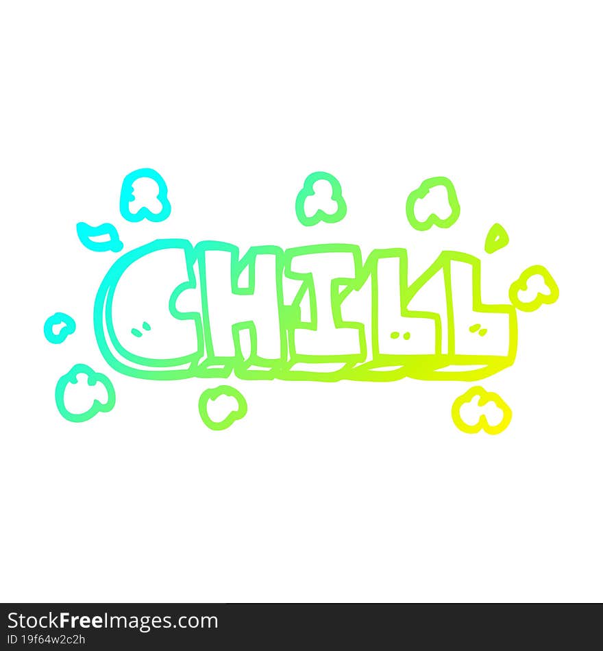 cold gradient line drawing cartoon chill sign