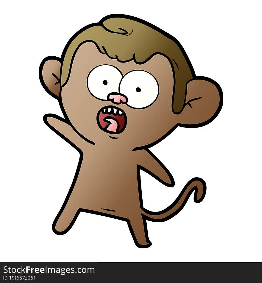 cartoon shocked monkey. cartoon shocked monkey