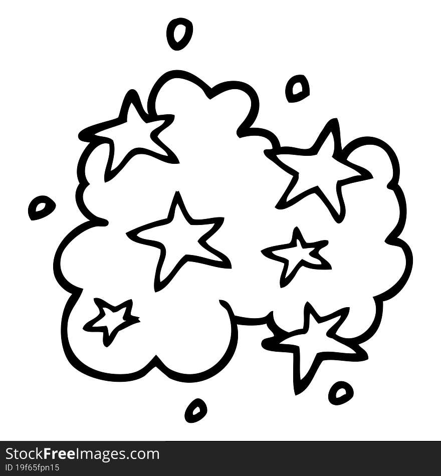 line drawing cartoon magical cloud