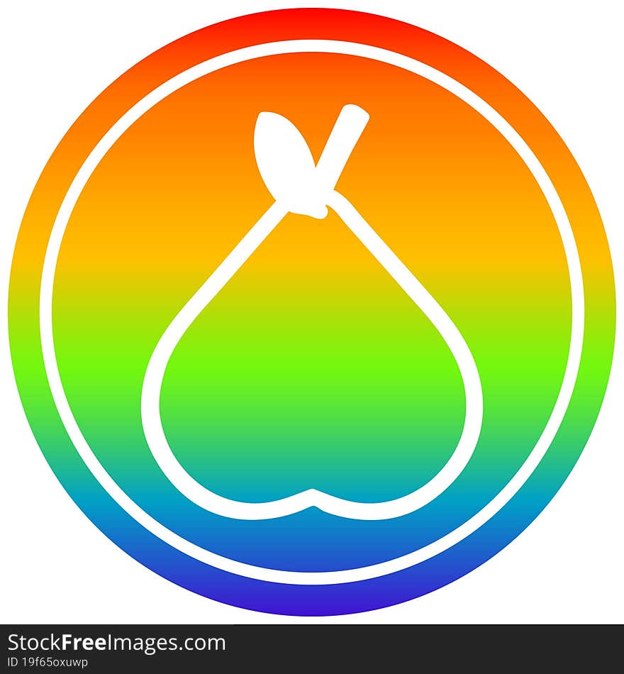 organic pear circular in rainbow spectrum