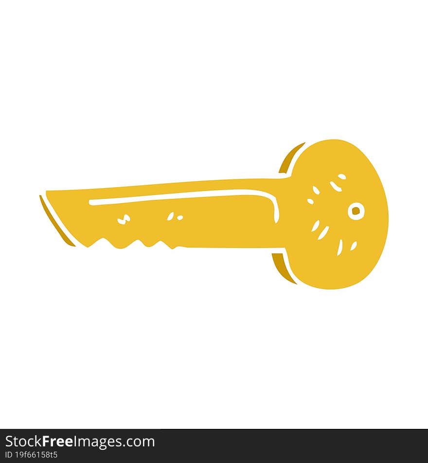 cartoon doodle gold key