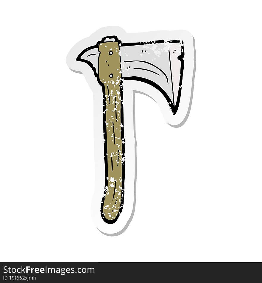 retro distressed sticker of a cartoon axe