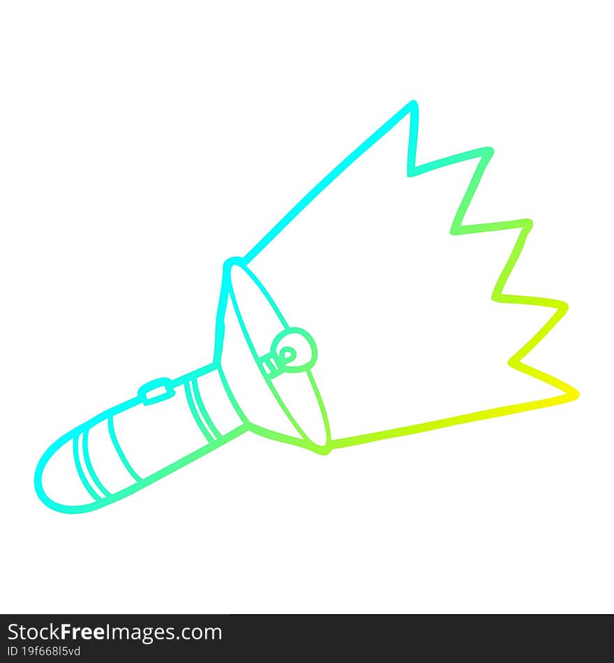 cold gradient line drawing old cartoon torch