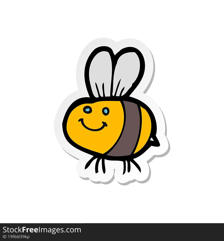 sticker of a cartoon bee