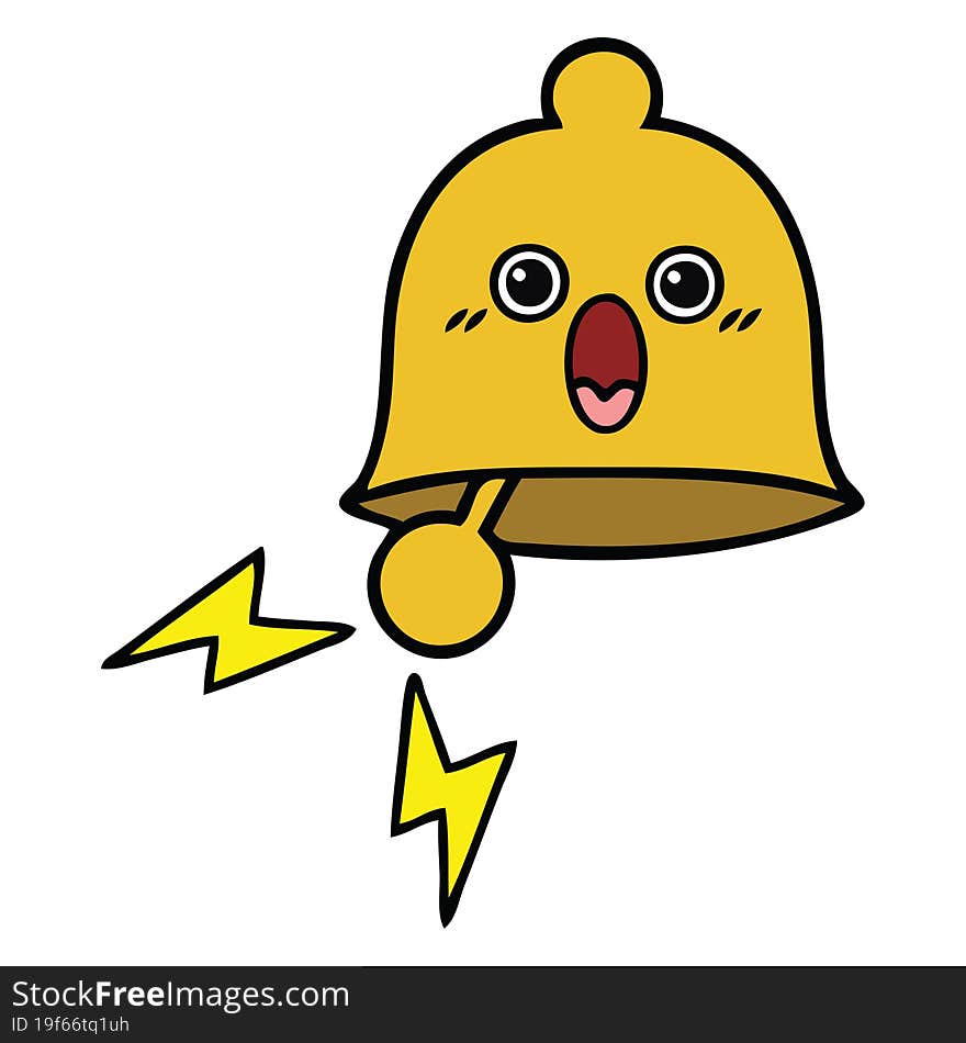 cute cartoon of a ringing bell. cute cartoon of a ringing bell