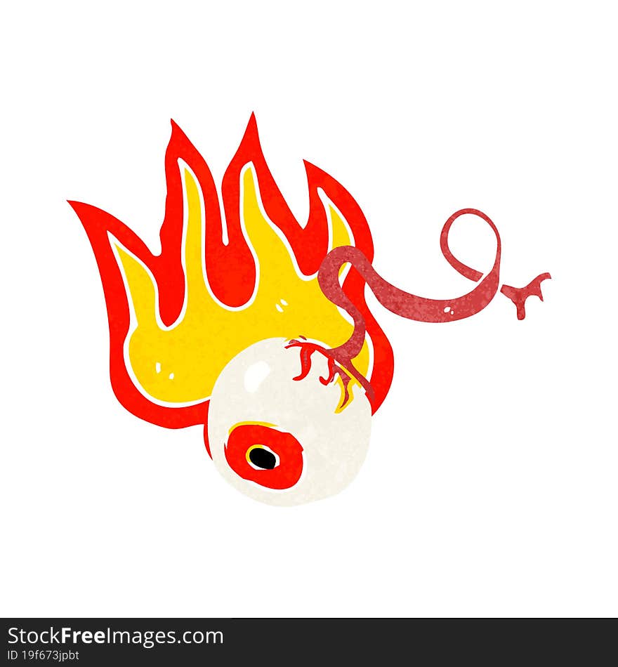 cartoon gross flaming eyeball