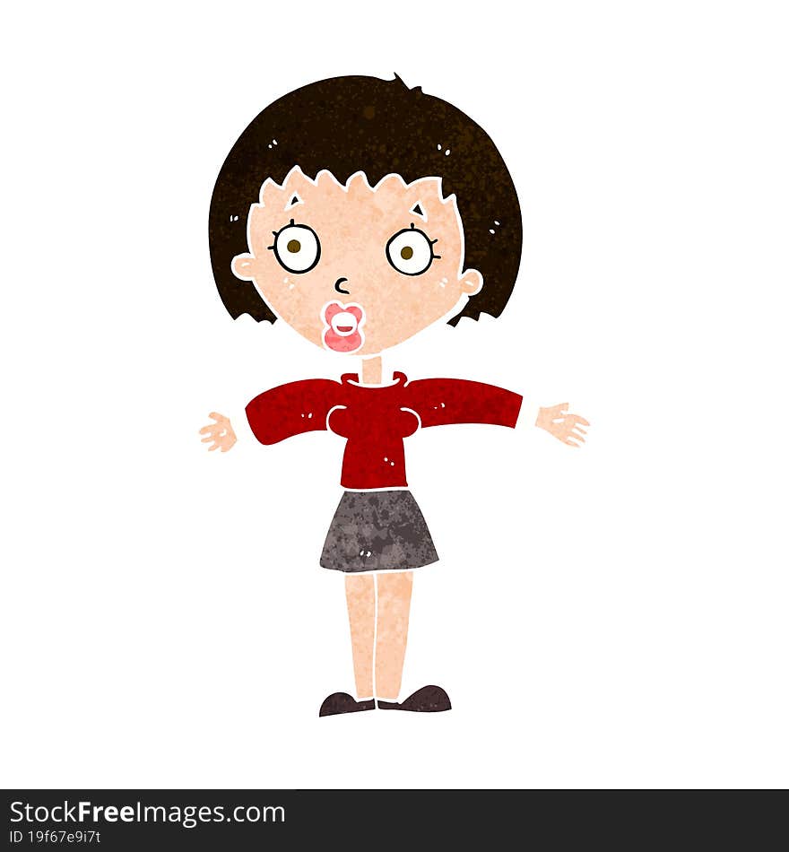 cartoon shocked woman