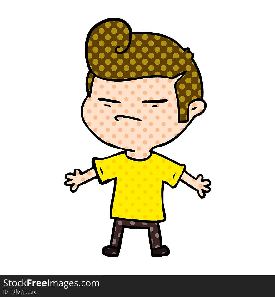 cartoon cool guy with fashion hair cut. cartoon cool guy with fashion hair cut