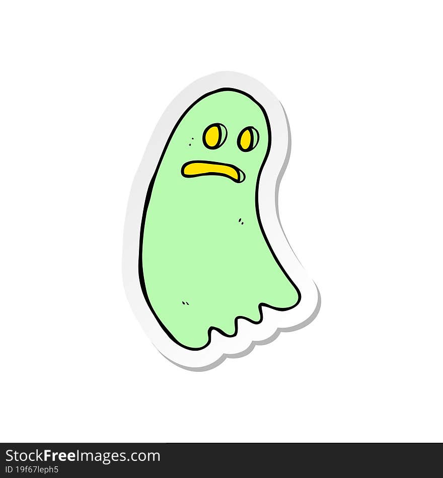 Sticker Of A Cartoon Ghost