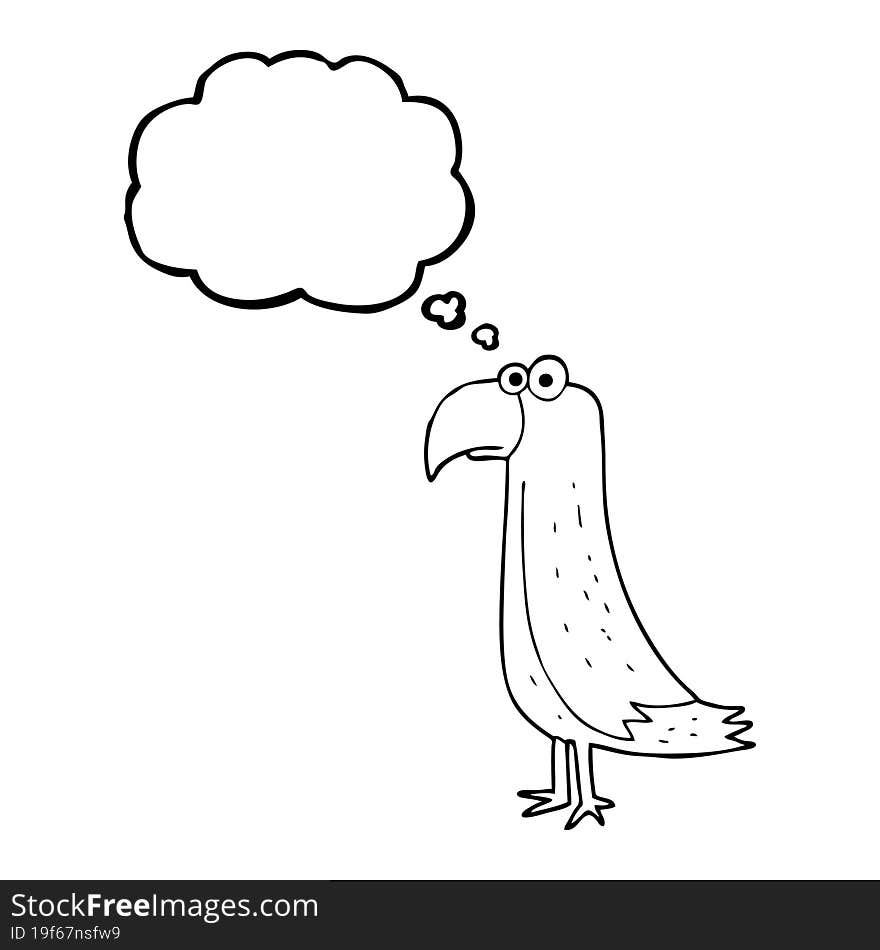 Thought Bubble Cartoon Parrot