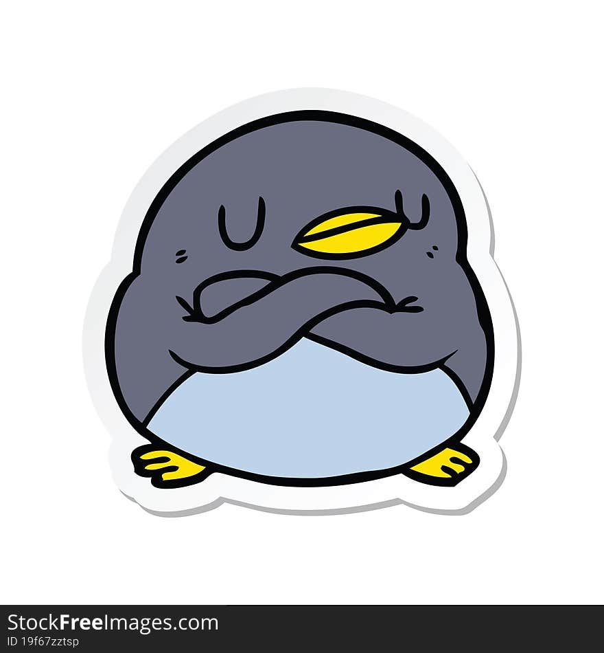 sticker of a cartoon penguin